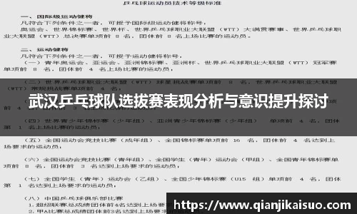武汉乒乓球队选拔赛表现分析与意识提升探讨